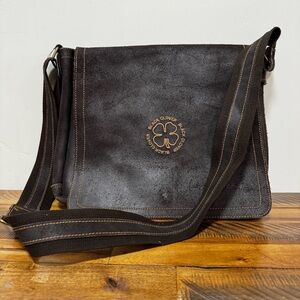 Live Life Black Clover Genuin Vintage Leather Messanger Bag